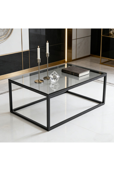 Zztcmp Glass Coffee Table, Modern Simple Square Coffee Table for Living Room(...