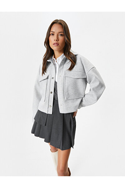 Koton Cargo Pocket Detail Crop Jacket