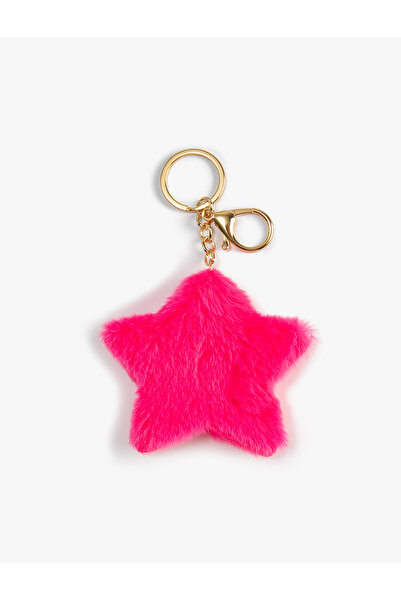 Koton Women's Pink Faux Fur Key Ring