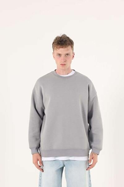 Store سويت شيرت رجالي قصة فضفاضة - 65% قطن، ياقة دائرية، تصميم مريح، سويت شير...