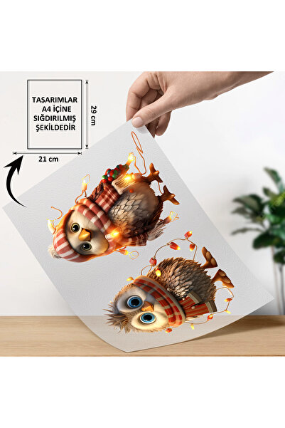 konpro Ütü ile Yama Baskı A4 Transfer Kağıdı 7074 Kış Konseptli Işıklı 2'li B...