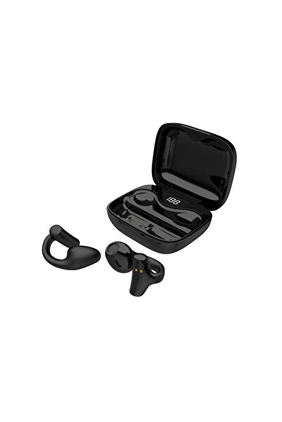 porodo Soundtec Snap Clip-On Wireless Earbuds with Digital Display & Deep Bass