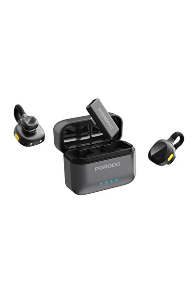 porodo Movo Type-C Wireless Lavalier Microphone with Charging Case & Clear Audio