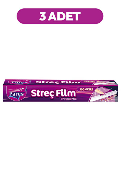 Parex Kesme Bıçaklı 100m Streç Film Üçlü Paket