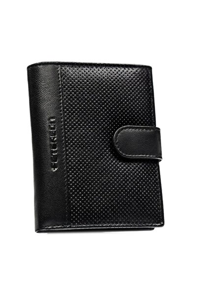 Peterson Men's black leather wallet, vertical orientation, with snap closure ...