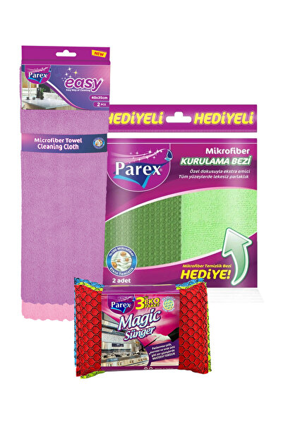 Parex Cleaning Cloth, Drying Cloth and 3-Pack Magic Sponge