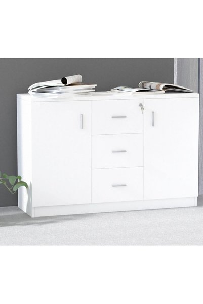 Mahmayi Carre 1147 White Credenza