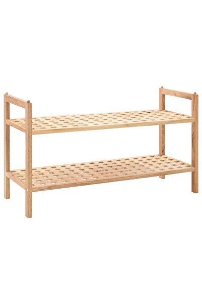 vidaxl Shoe Rack Solid Walnut Wood 69x26x40 cm
