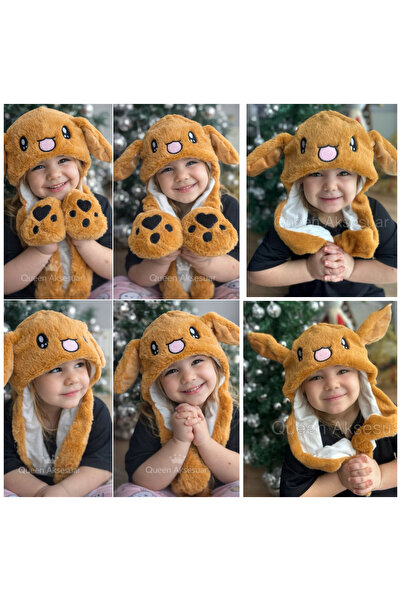 QUEEN AKSESUAR Pălărie de pluș pentru băieți și fete, cu urechi în mișcare, c...
