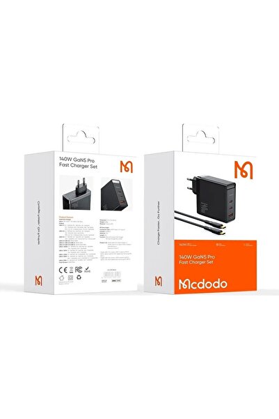 Mcdodo Ch-2913 140W Gan 5 Pro Şarj Adaptörü + Type-C To Type-C Şarj Kablosu