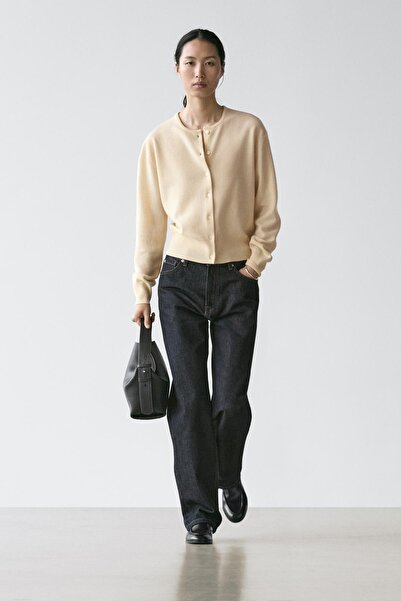 Massimo Dutti Yünlü bisiklet yaka triko hırka