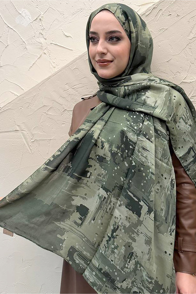 efdal şal eşarp Sahara Pattern Cotton Silk Shawl