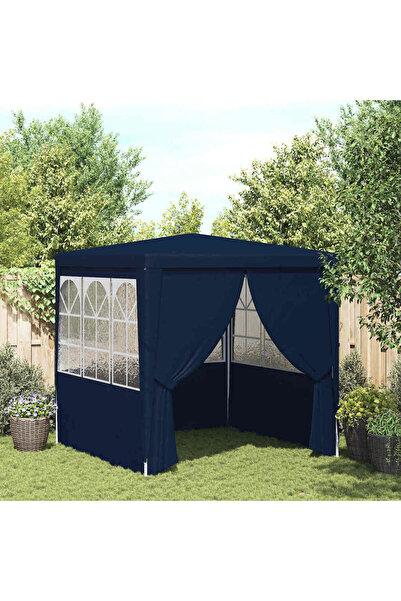 vidaxl Professional Party Tent with Side Walls 2.5x2.5 m Blue 90 g/m²