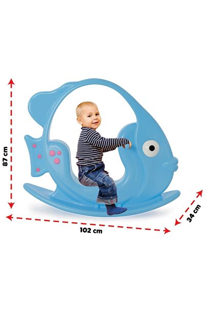 Muhcu Home لعبة السمكة الهزازة للأطفال باللون الأزرق - لعبة السمكة الهزازة ال...