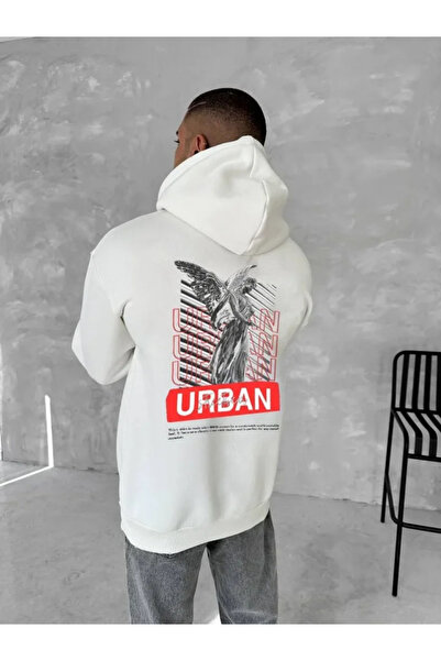 JANES supradimensionat Trei fire K cu glugă Sweat tricou - Alb