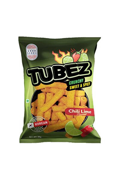 Good Seoul Tubez Crunchy Sweet & Spicy Chili Lime Flavour Korean Snack Tangy ...