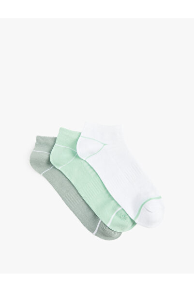 Koton Cotton Stripe Patterned Multi-Colored 3-Piece Booties Socks Set