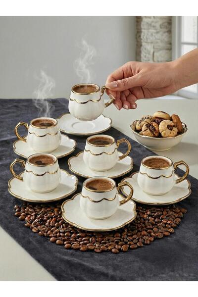 ÖZLİFE LUNA Serisi 12 Parça Kahve Fincan Takımı 9010