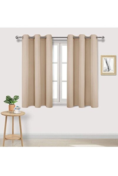 Arabest 2-Piece Blackout Thermal Window Curtains Beige 100x130cm