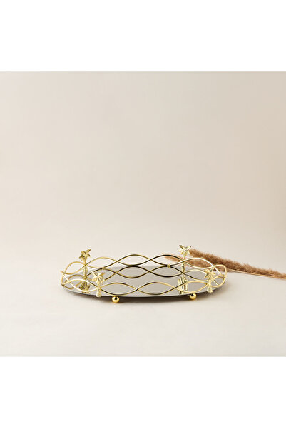 Lifestyle Decorative Palm Tree Accent Tray - 41x8 cms