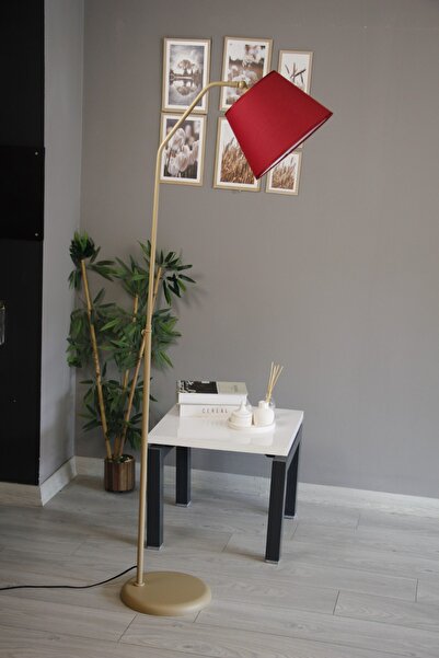 Bamyum Cotella Vişne Çürüğü Kumaş Dokulu Açık Bej Gövde Lambader Hareketli Ba...