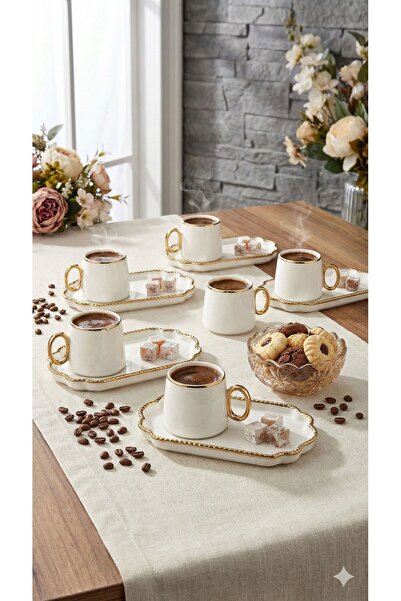 ÖZLİFE LUNA Serisi 12 Parça Kahve Fincan Takımı 9013