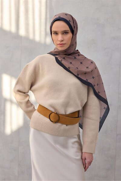 Silk Home Olinda Şal Monogram Desen Dumanlı Siyah 75*195