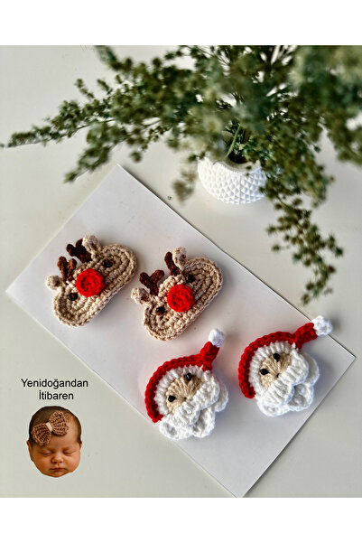 livadesign7 Handmade 4-Piece Newborn Hairless Baby Hair Clip Set - Clip Speci...