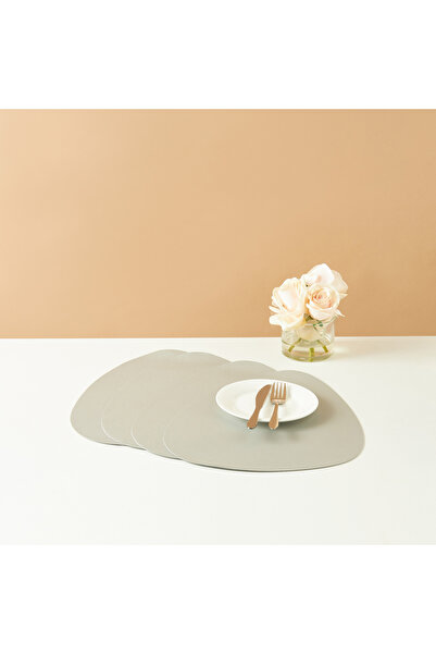 Lifestyle Pebble Faux Leather 4-Piece Placemat Set - 42x32 cms