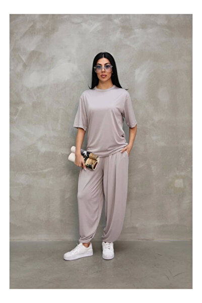 byasafkids Osy Modal Soft Textured Fabric Oversize Crew Neck T-Shirt Jogger S...