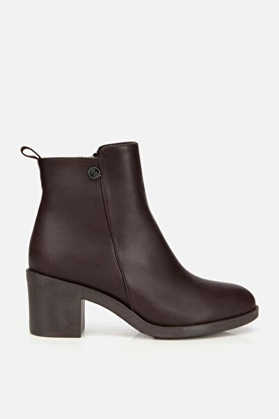 Yaya by Hotiç Жіночі коричневі черевики на підборах із застібкою-блискавкою