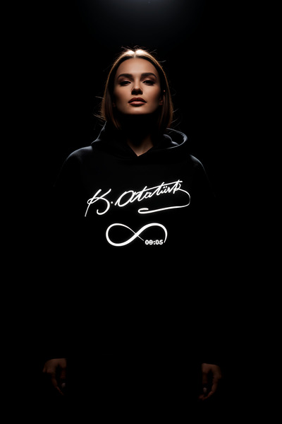 Angels Passion Reflective Ataturk Signature B Printed O Oversized Sweatshirt ...