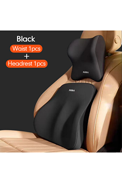 Choice22 بدلة سوداء سيارة كهربائية مسند رأس دعم أسفل الظهر وسادة أسفل الظهر و...