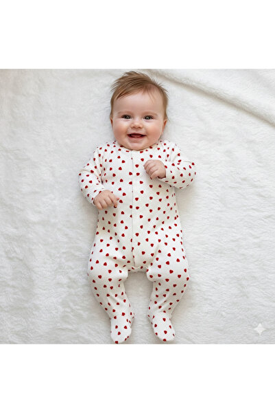 Little Baby 100% Cotton Heart Patterned Baby Girl Romper