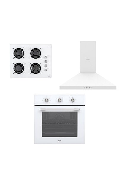 Vestel Eğik Beyaz Cam Ekonomik Set 6 (AF-5621 B + AO-65104 B DG-T + AD-60030 B)