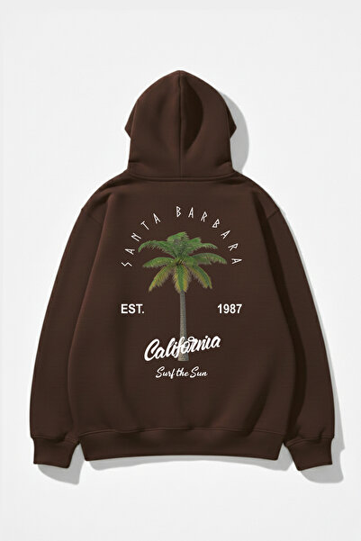 uyguntarz Hanorac unisex cu textura moale California Retro cu imprimeu Design...