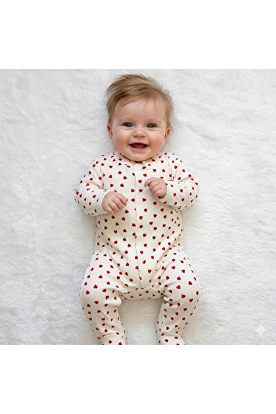 Little Baby 100% Cotton Heart Patterned Baby Girl Romper