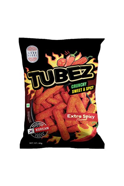 Good Seoul Tubez Crunchy Extra Spicy Flavour Korean Snack Bold Fiery Crunch S...
