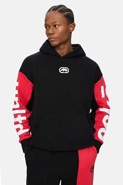 ecko unltd. Cooper Black Hooded Cotton Printed Oversized Men's Sweatshirt