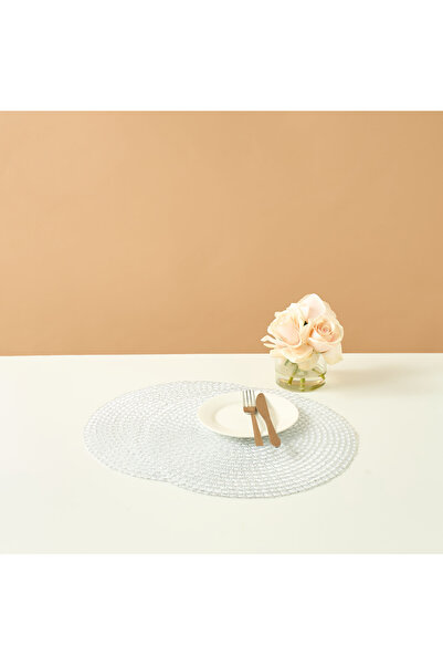 Lifestyle طقم مفارش طاولة دائرية من قطعتين بنقشة مميزة - 38 سم