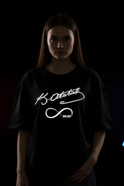 Angels Passion Αντανακλαστικό μπλουζάκι Atatürk Signature B με τύπωμα O overs...