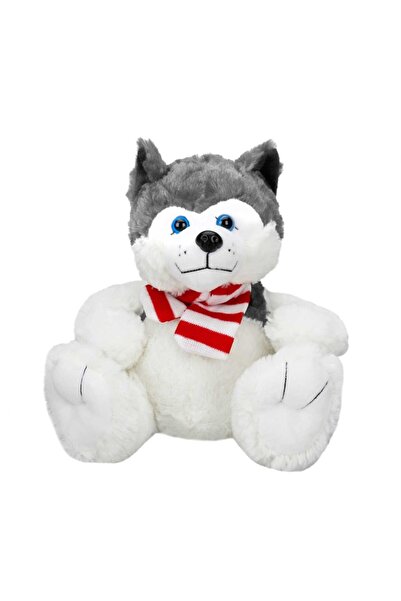 NW NessiWorld Nessiworld Sitting Husky Plush Dog with Scarf 30 cm