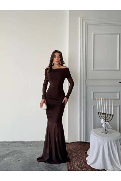 MAXMOOR FREYA Maxi Elbise 1297 - Acı Kahve