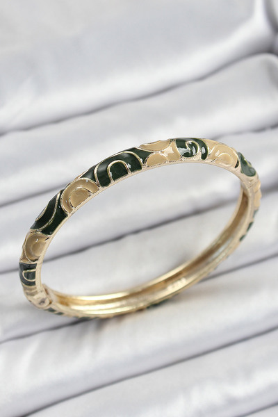 blackpure Mineli Brass Black and Brown Motif Women's Handcuffs