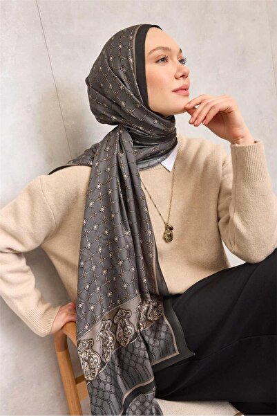 Silk Home Floş Viscose Organic Shawl Rope Pattern Gray 195X75