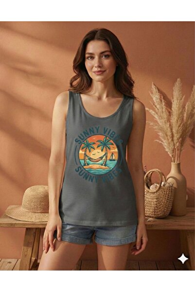 BW Bravely Wear تي شيرت نسائي من Sunny Vibes مطبوع بحزام على الكتف