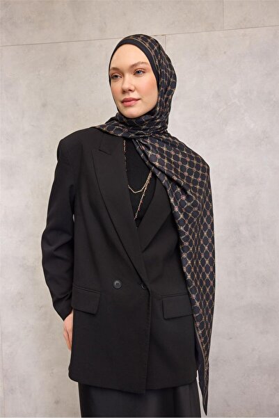 Silk Home Floş Viskon Organic Shawl Rope Pattern Navy Blue 195X75