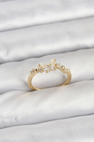 blackpure Butterfly Model Gold Color Brass Women's Ring