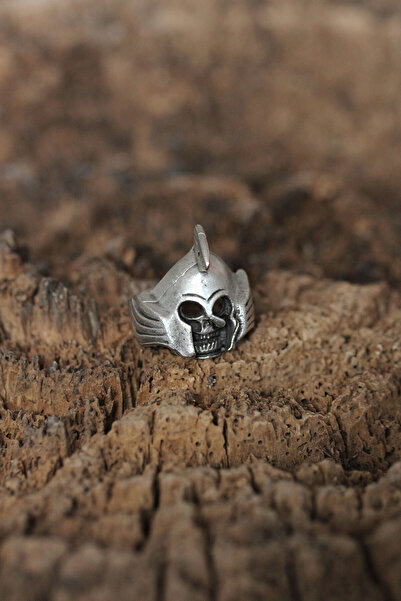 blackpure Mens Ring with Adjustable Helmets Skull Design