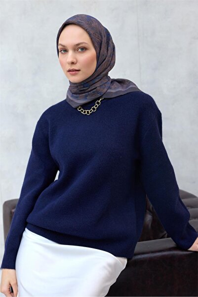 Silk Home Eșarfă din viscoză Velora Four Seasons cu model mixt Indigo închis ...